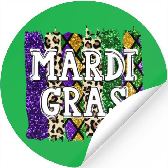 Mardi Gras Beads design - Mardi Gras Fat Tuesday Stickers