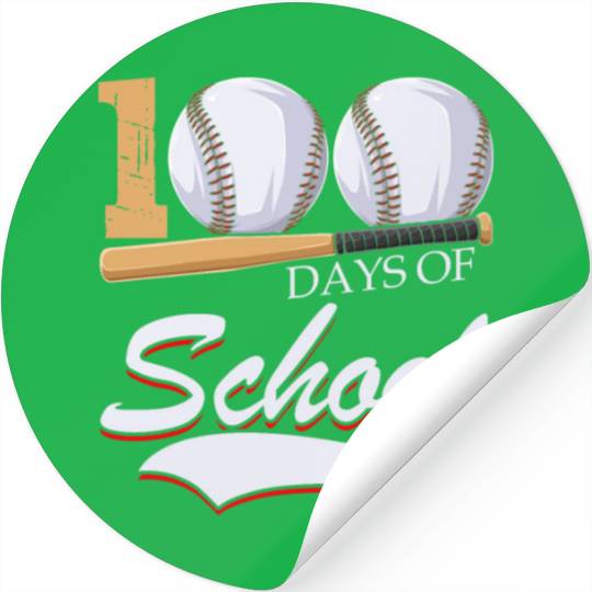 100 Days Of School Sports Game Baseball Player Stickers