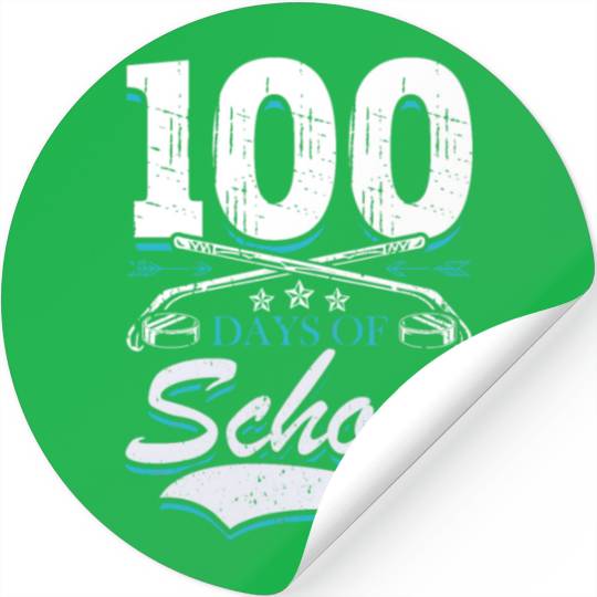 100 Days Of School Ice Hockey Game Sports Stickers
