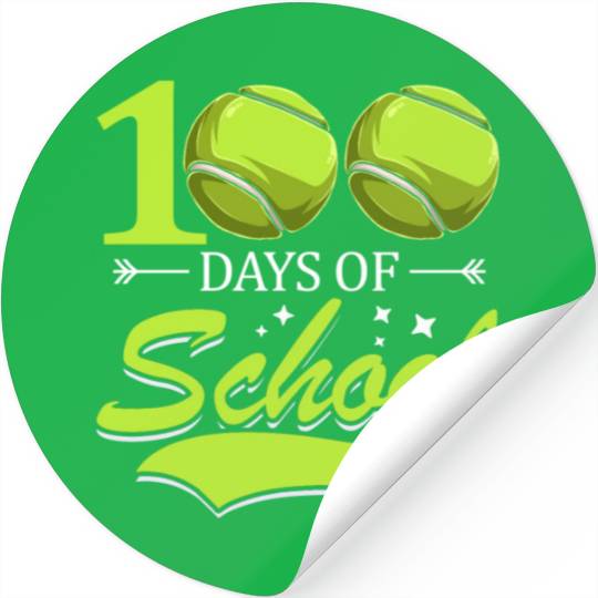 100 Days Of School Tennis Sports Game Athletic Stickers