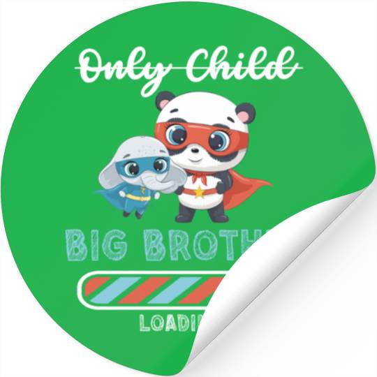 Big brother super hero panda elephant Stickers