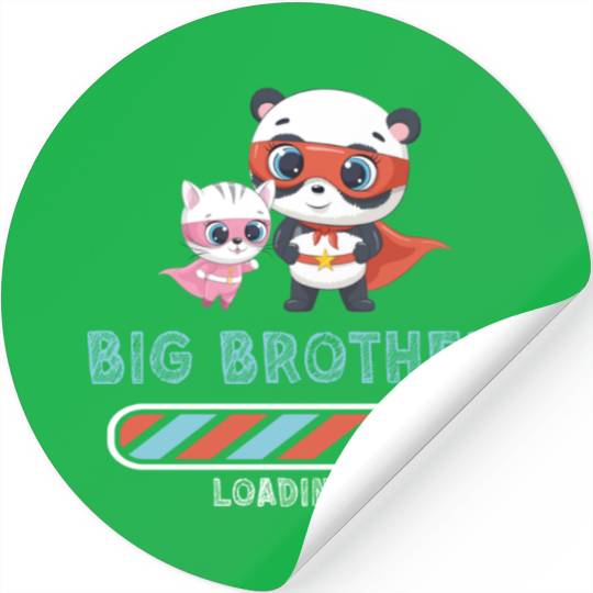 Big brother super hero panda cat Stickers