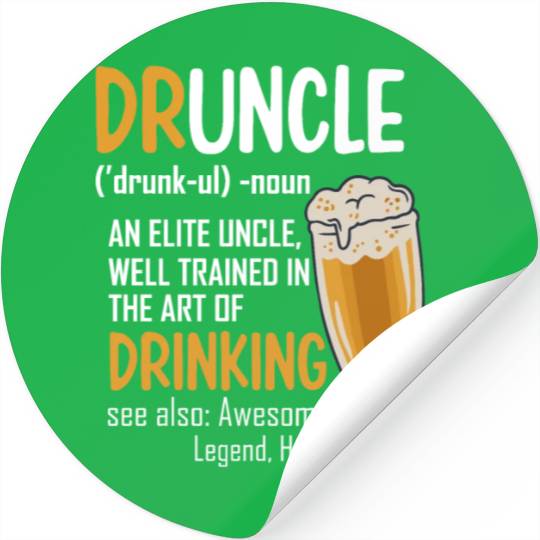 Druncle Dictionary Funny Drinking Uncle Stickers