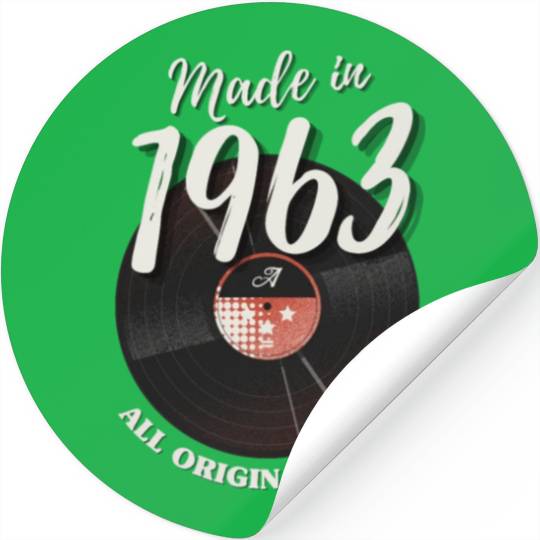 60 Years Vintage 1963 Retro 60th Birthday Stickers
