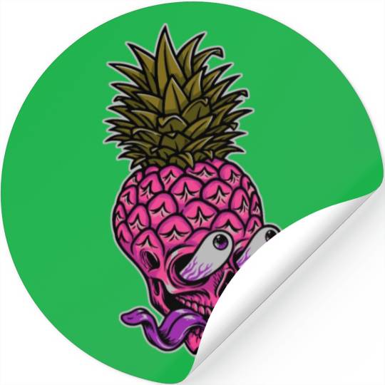 Skeleton pineapple psychedelic Stickers
