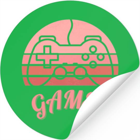 Pink Retro Gamer Valentine Day Stickers