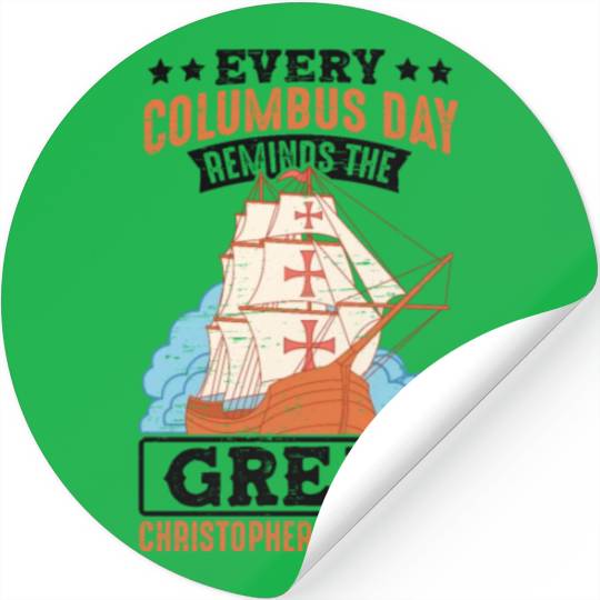 Great Christopher Columbus Day 1942 American Stickers