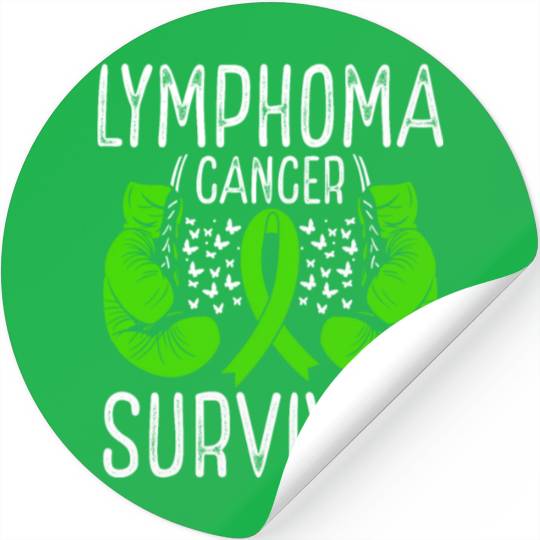 Lymphoma Cancer Survivor Awareness Ribbon Gloves Stickers