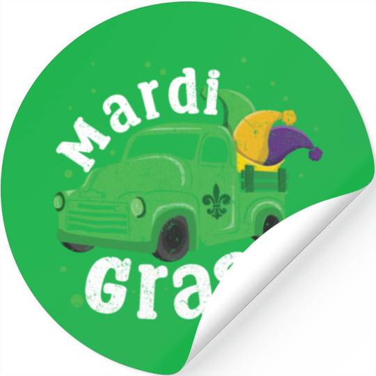 Truck Festival Parade Beads Mardi Gras Stickers