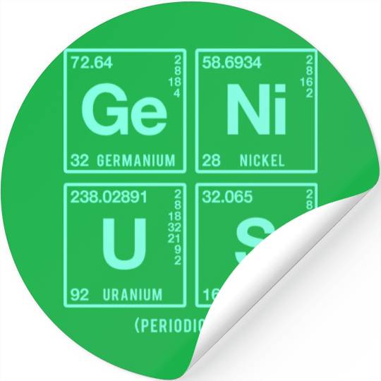GENIUS in elements of the periodic table Stickers