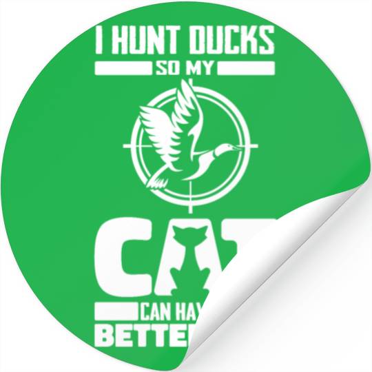 Duck Hunting Cat Stickers