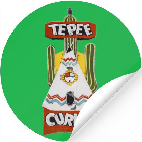 Tepee Curios Route 66 Neon Tucumcari New Mexico Stickers
