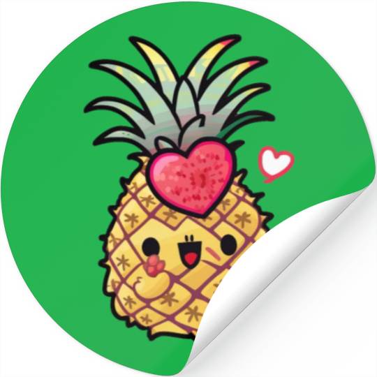 Cute Pineapple, Happy Pineapple Drawing, Stickers