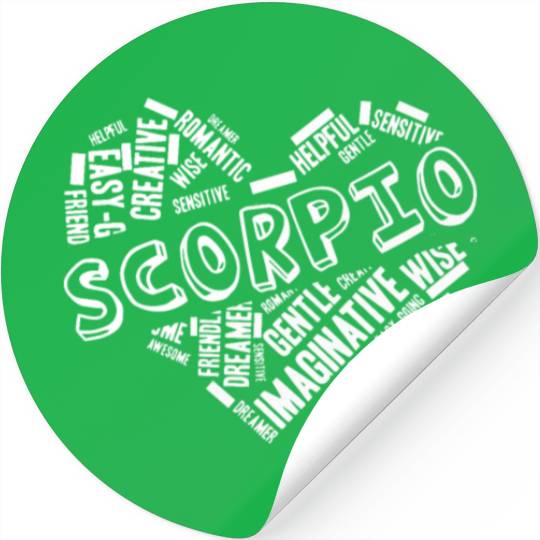 Scorpio Heart Word Cloud Doodle Astrology Zodiac S Stickers