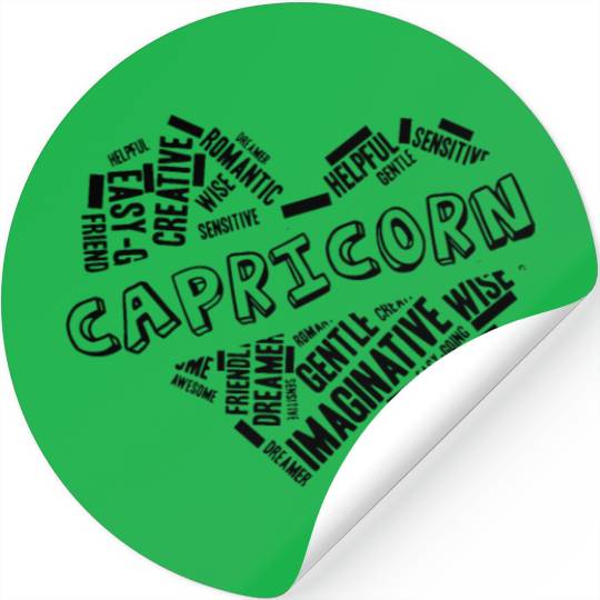 Capricorn Heart Word Cloud Doodle Astrology Zodiac Stickers