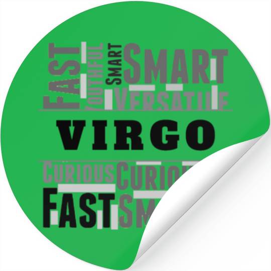 Virgo Zodiac Star Sign Word Cloud Square Monochrom Stickers