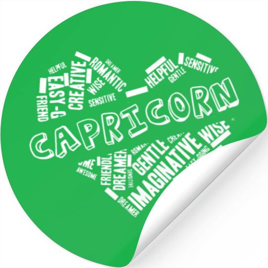 Capricorn Heart Word Cloud Doodle Astrology Zodiac Stickers