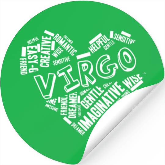 Virgo Heart Word Cloud Doodle Astrology Zodiac Sta Stickers