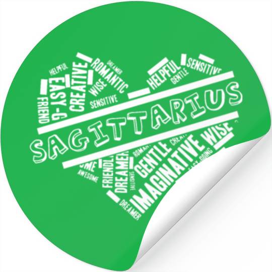 Sagittarius Heart Word Cloud Doodle Astrology Zodi Stickers