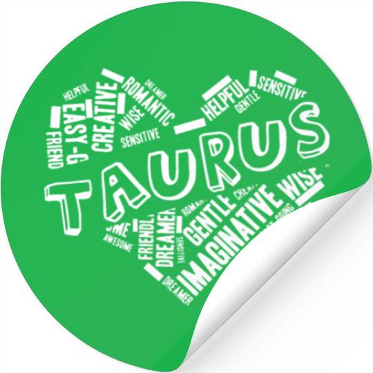 Taurus Heart Word Cloud Doodle Astrology Zodiac St Stickers