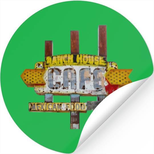 Ranch House Cafe Sign Route 66 Neon Tucumcari NM Stickers