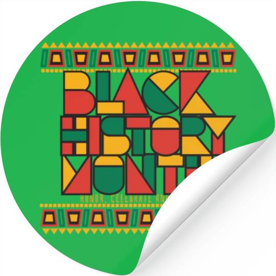 Black Geometric History Month Stickers