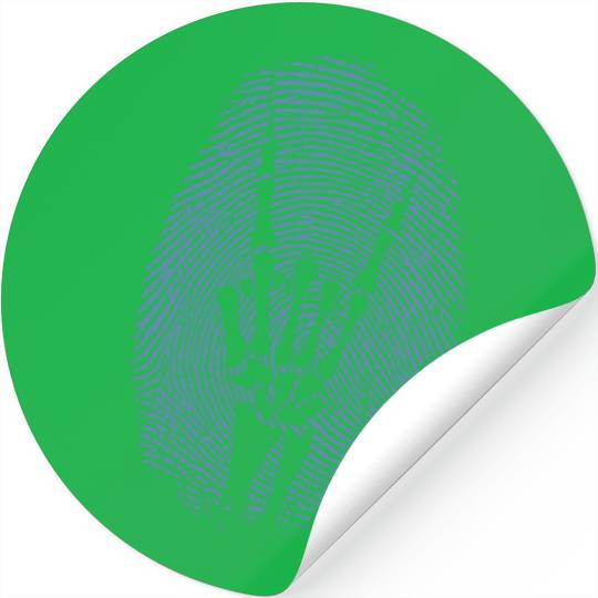 Heavy Metal Fingerprint Music Genre Stickers