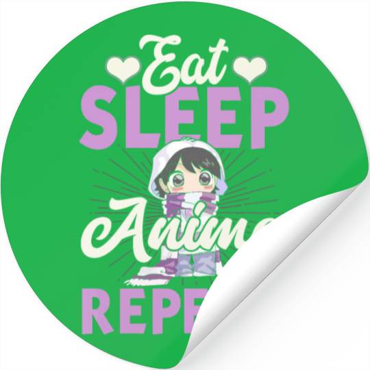 Eat Sleep Anime Repeat Japanese Manga Lover Cospla Stickers