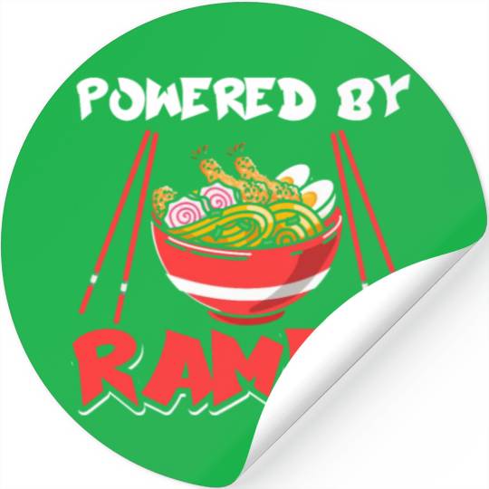 Powered By Ramen Anime Japanese Chopsticks Noodle Stickers
