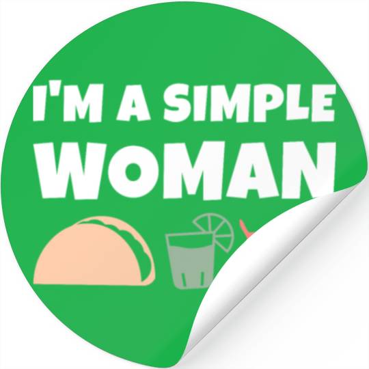 I'm A Simple Woman Tacos Tequila Jack Russell Stickers