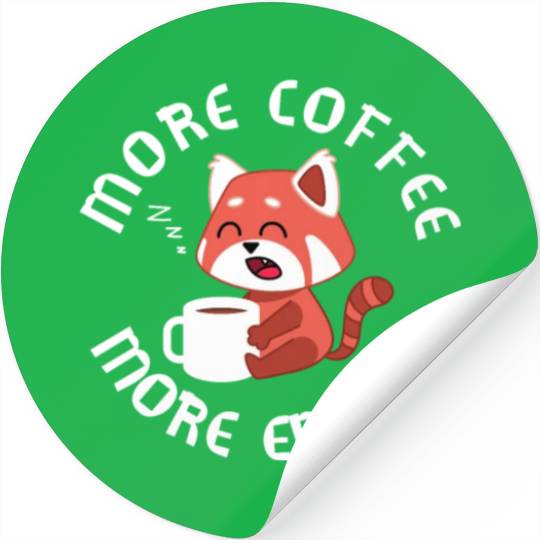 Red Panda Coffee Cute Animal Coffee Fan Hot Drink Stickers