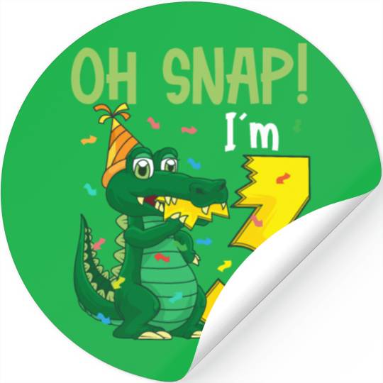 Oh Snap I'm 3 Crocodile 3rd Birthday Alligator Stickers