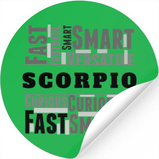 Scorpio Zodiac Star Sign Word Cloud Square Monochr Stickers