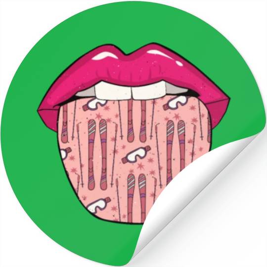Skiing Skier Lips Stickers