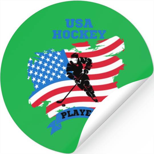 USA hockey player Stickers