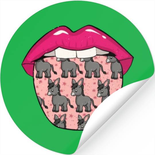 Donkey Mule Lips Stickers