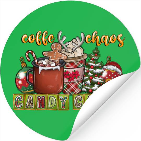 Coffe Chaos Candy Canes Stickers