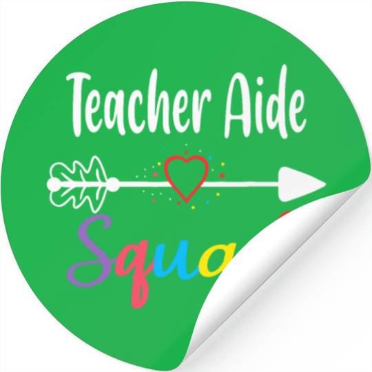 Teacher Aide Squad Funny Back To School Teacher su Stickers