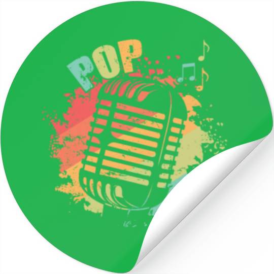 Microphone Pop Music R'n'B Singer Stars Stickers
