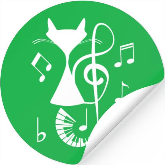 Piano Cat Musician Musical Instrument Pianist Stickers
