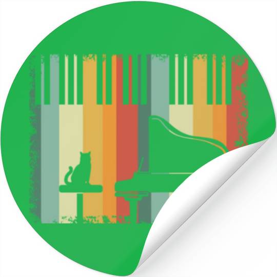 Piano Cat Musician Musical Instrument Pianist Stickers