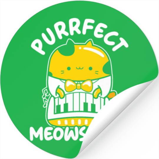 Purrfect Musician Pianist Piano Cat Musical Music Stickers