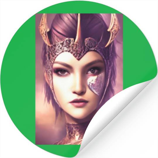 Warrior princess wearing gothic plate dark fantasy Stickers