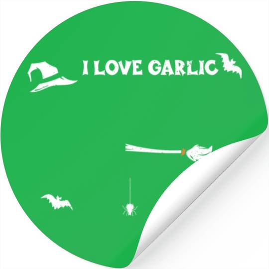 I Love Garlic - Halloween Stickers