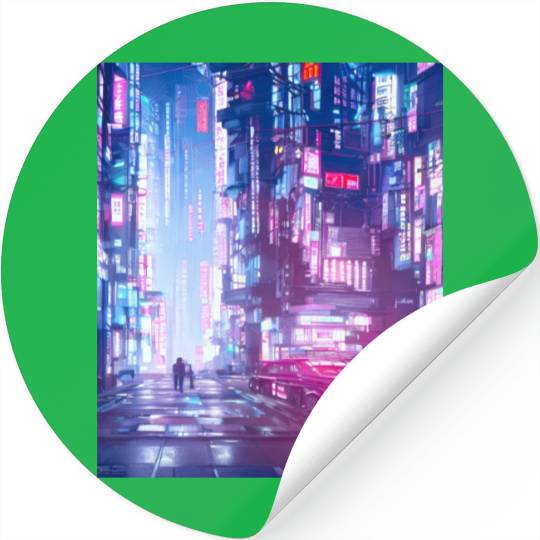 Cyberpunk Vaporwave Anime Japan Cyber synthwave Stickers