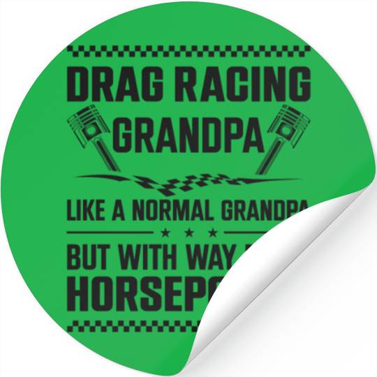 Drag Racing Race Car Grandpa Stickers
