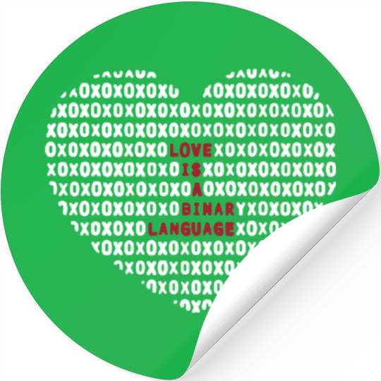 Love Is A Binary Language Programmer Geeks Valenti Stickers