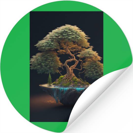 Cannabonsai - Bonsai Tree, Surreal Zen Garden, Stickers