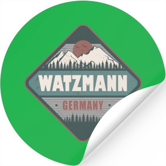 Watzmann Bavaria Germany Vintage Hiking Design Stickers