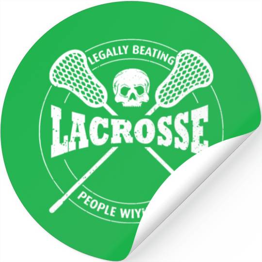 Funny Lacrosse Clothing - Legally Beating People W Stickers